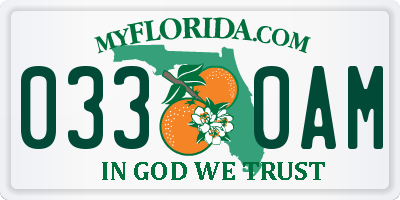 FL license plate 0330AM