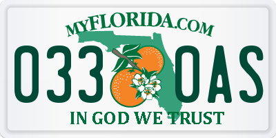 FL license plate 0330AS