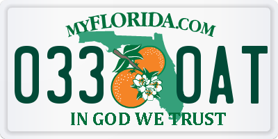 FL license plate 0330AT