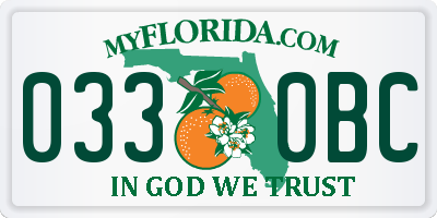 FL license plate 0330BC