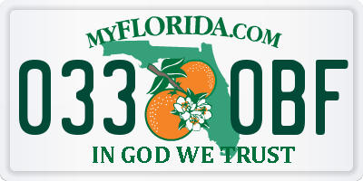 FL license plate 0330BF
