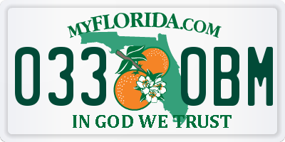 FL license plate 0330BM