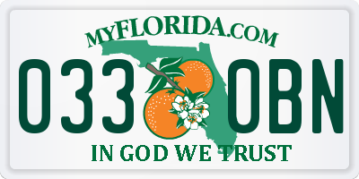 FL license plate 0330BN