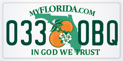 FL license plate 0330BQ