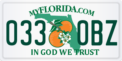 FL license plate 0330BZ