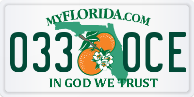 FL license plate 0330CE