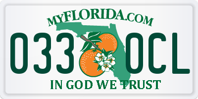 FL license plate 0330CL