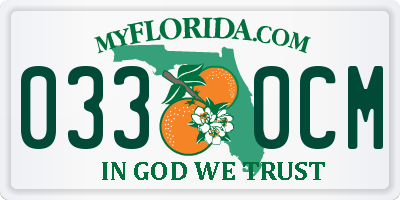 FL license plate 0330CM