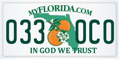 FL license plate 0330CO