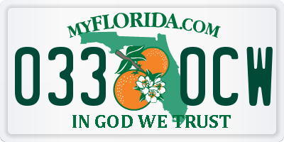 FL license plate 0330CW