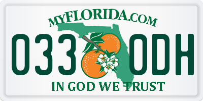 FL license plate 0330DH