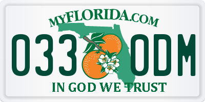 FL license plate 0330DM