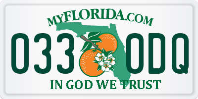 FL license plate 0330DQ