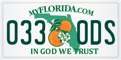 FL license plate 0330DS