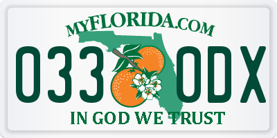 FL license plate 0330DX