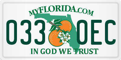 FL license plate 0330EC
