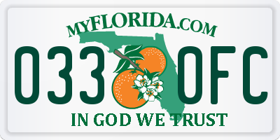 FL license plate 0330FC