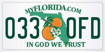 FL license plate 0330FD