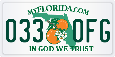 FL license plate 0330FG