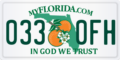 FL license plate 0330FH
