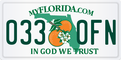FL license plate 0330FN
