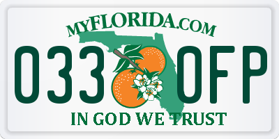 FL license plate 0330FP