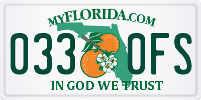 FL license plate 0330FS