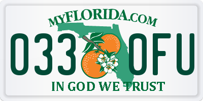 FL license plate 0330FU