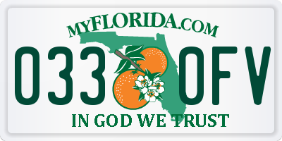 FL license plate 0330FV