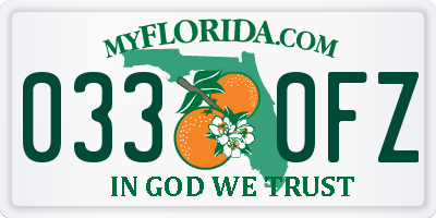FL license plate 0330FZ