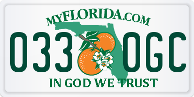 FL license plate 0330GC