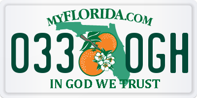 FL license plate 0330GH