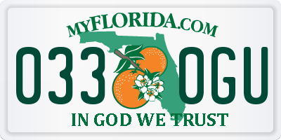 FL license plate 0330GU