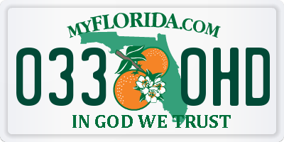 FL license plate 0330HD
