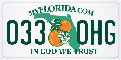 FL license plate 0330HG