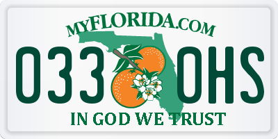FL license plate 0330HS