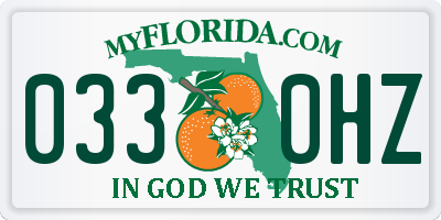 FL license plate 0330HZ