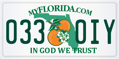 FL license plate 0330IY