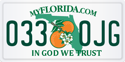 FL license plate 0330JG