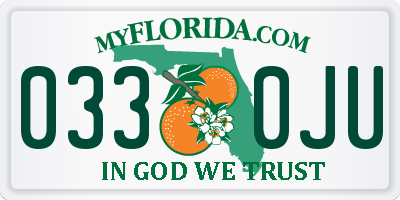 FL license plate 0330JU