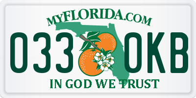 FL license plate 0330KB