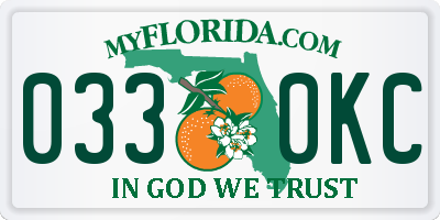 FL license plate 0330KC