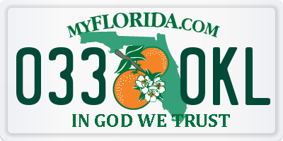 FL license plate 0330KL