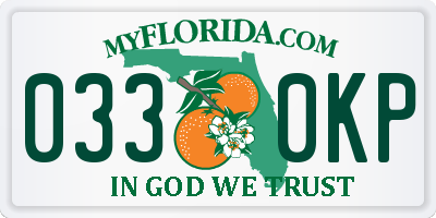 FL license plate 0330KP