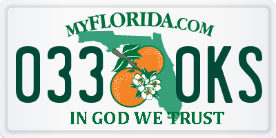 FL license plate 0330KS