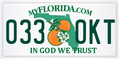 FL license plate 0330KT