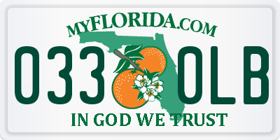 FL license plate 0330LB