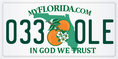 FL license plate 0330LE