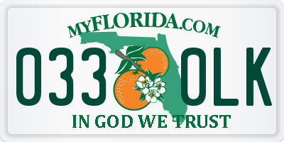 FL license plate 0330LK