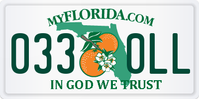 FL license plate 0330LL